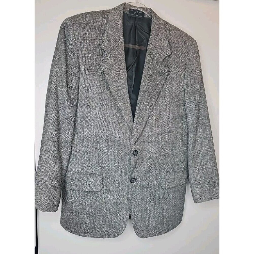Barrington Mens 100% Silk Sport Jacket Blazer Herringbone Pattern Sz 40R